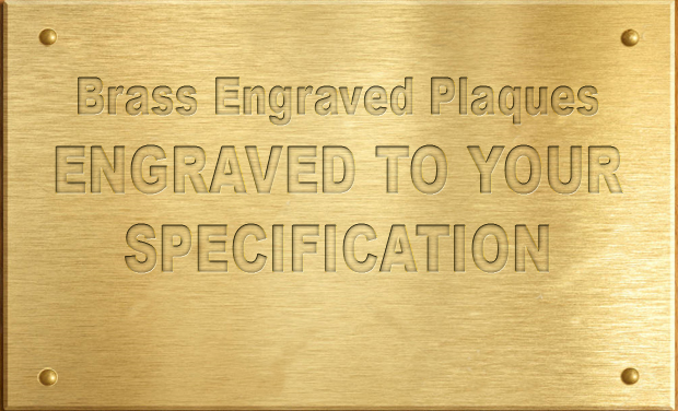 Diamond Cut Polished & Engraved both Sides Solid Brass Plaque 75x50x1.5mm 